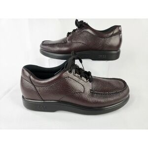 SAS Bout Time Burgundy Leather Moc Toe Oxford Comfort Walking Shoes Mens SZ 12 N